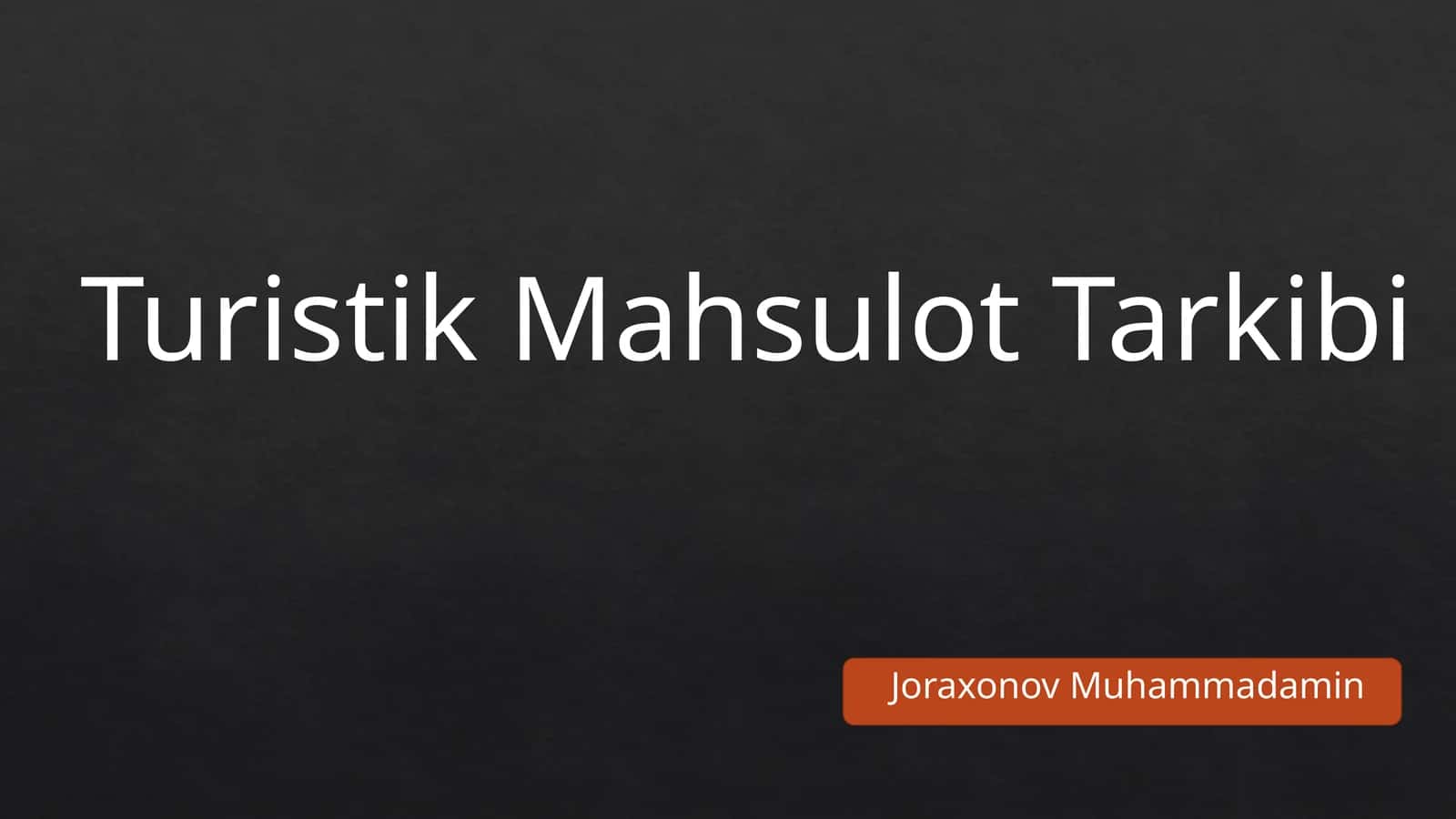 Turistik Mahsulot Tarkibi 1