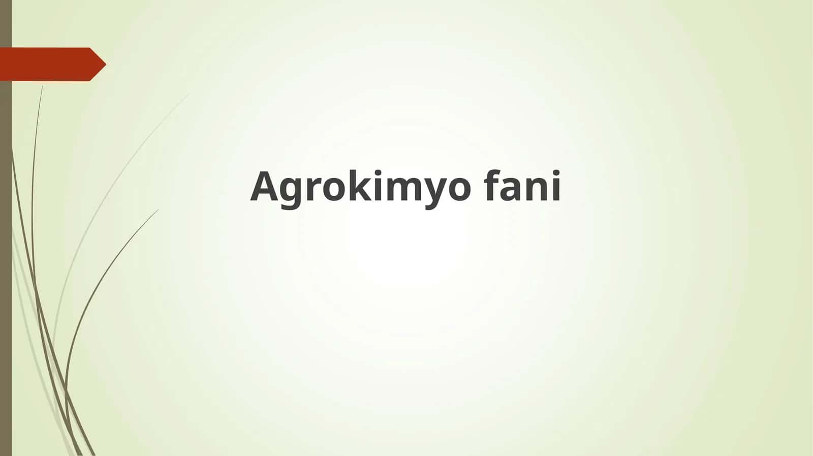 Agrokimyo fani 1