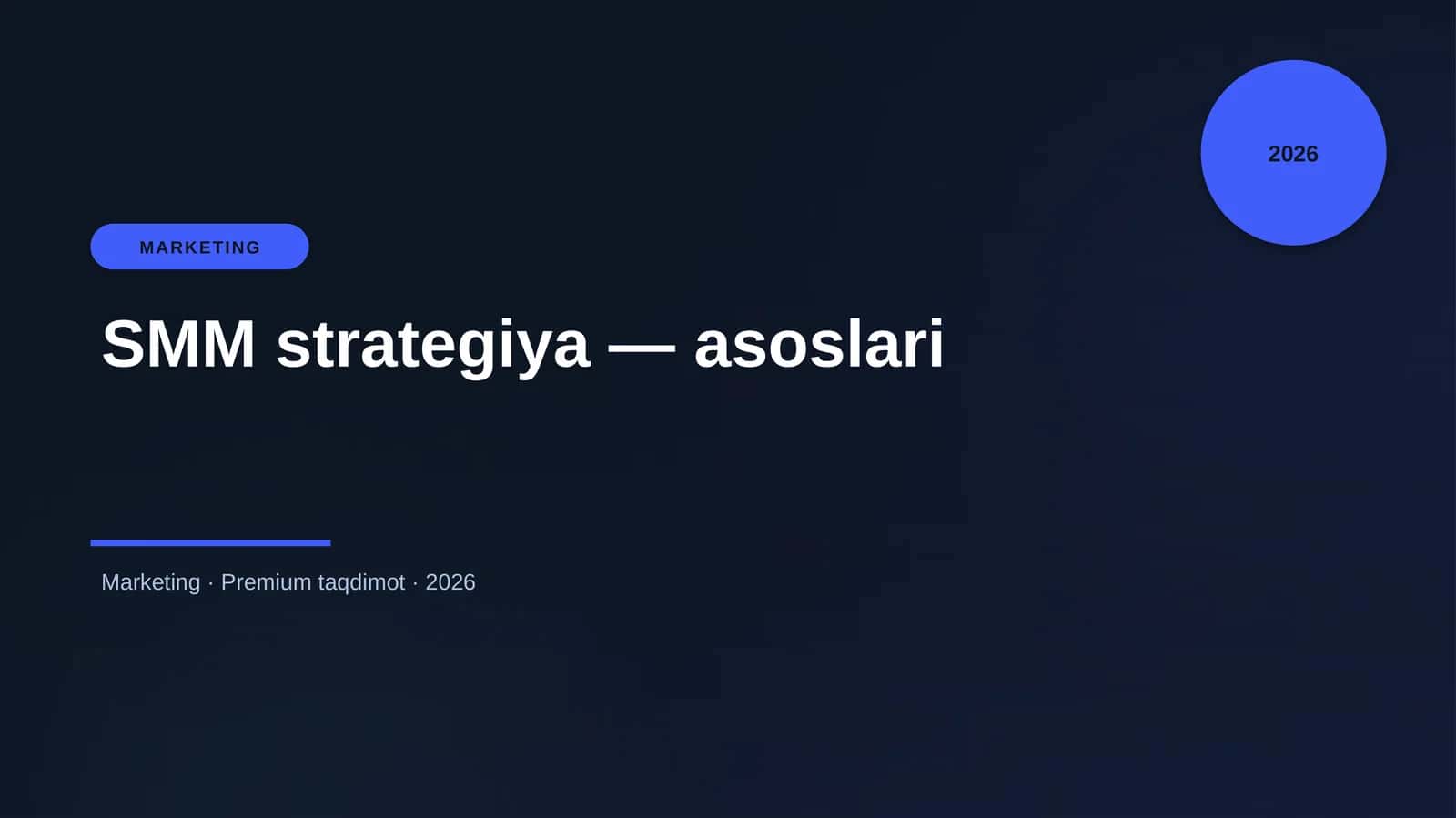 SMM strategiya — asoslari 1