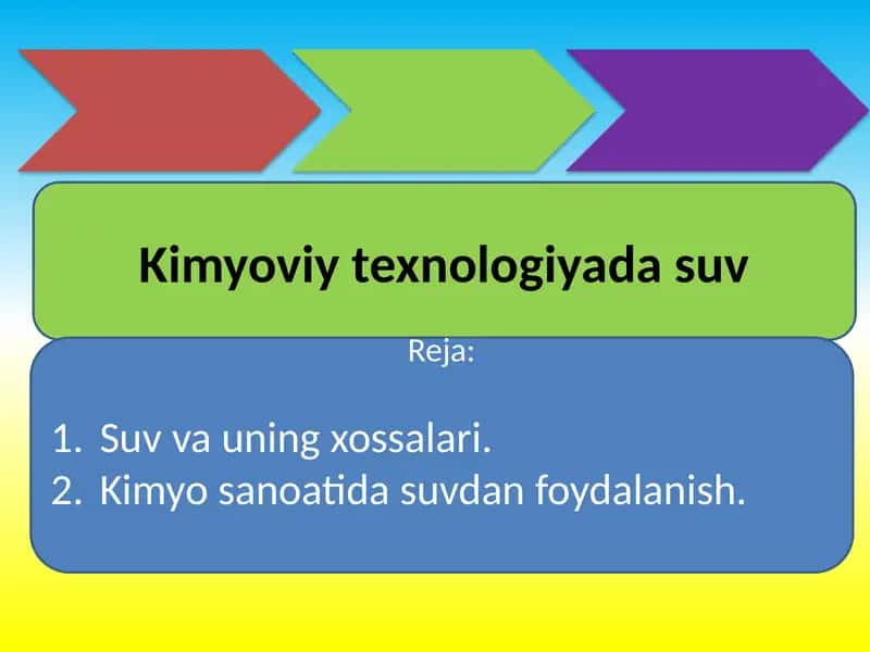 Kimyoviy texnologiyada suv 1