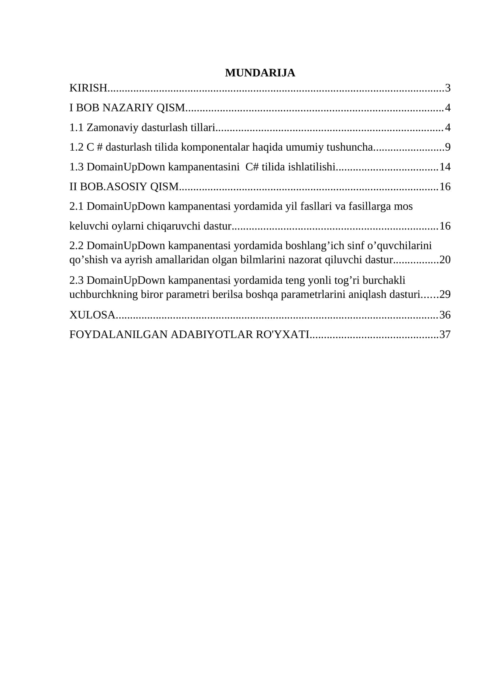 DomainUpDown kampanentasi yordamida C# tilida dastur yaratish 1