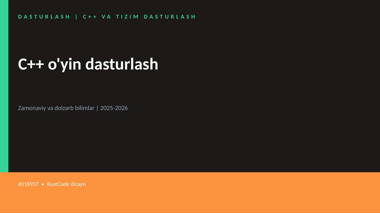 C++ VA TIZIM DASTURLASH 1