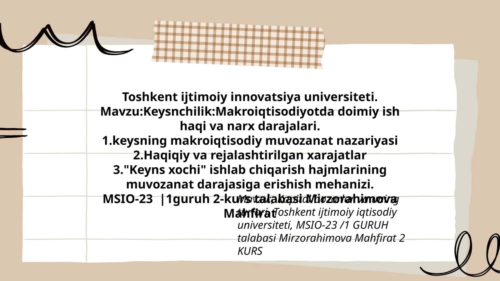 Keysnchilik:Makroiqtisodiyotda doimiy ish haqi va narx darajalari 1