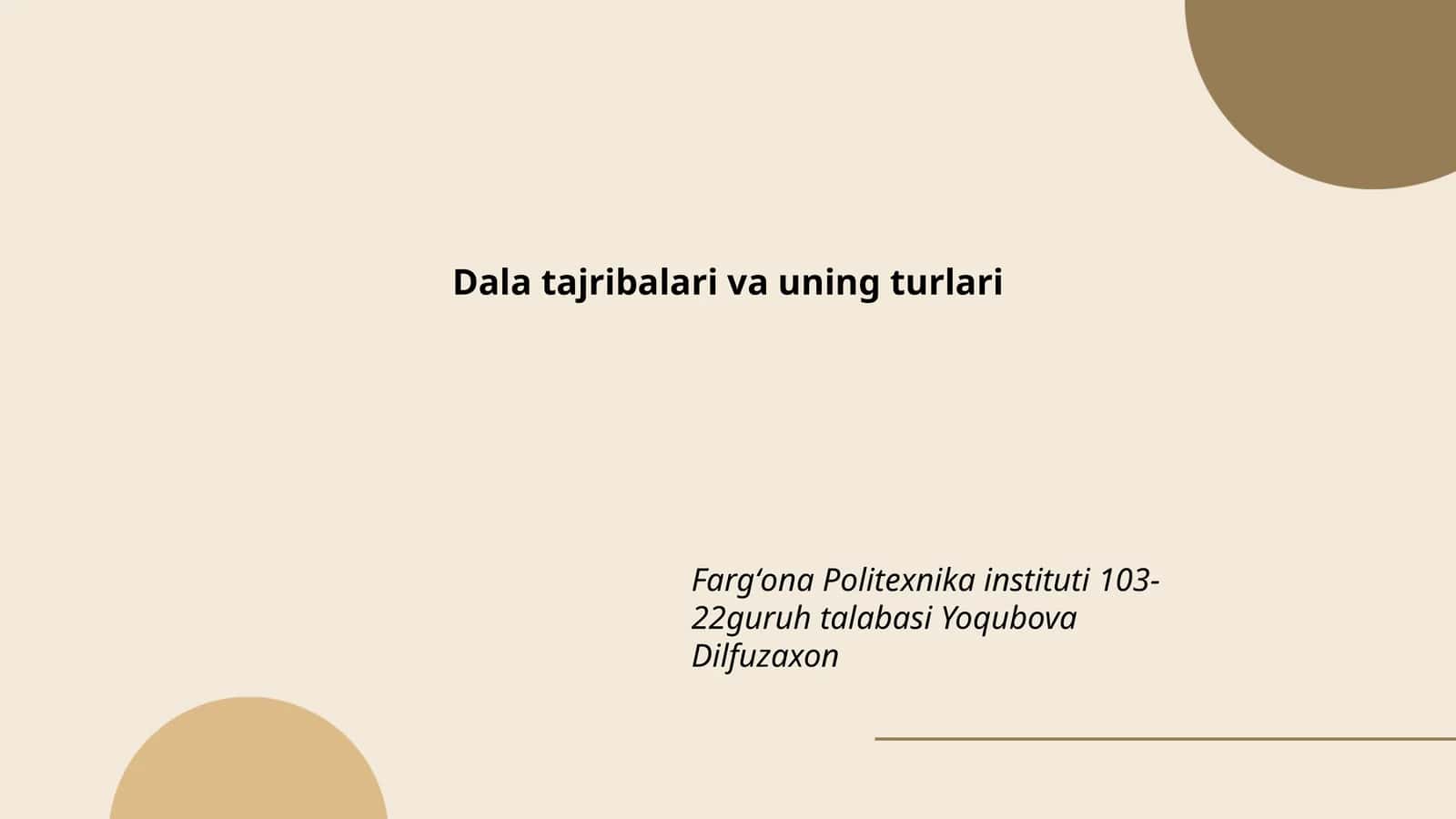 Tajriba tushunchasi 1