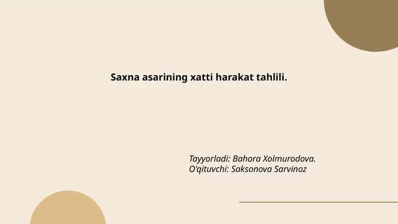 Saxna asarining xatti harakat tahlili 1