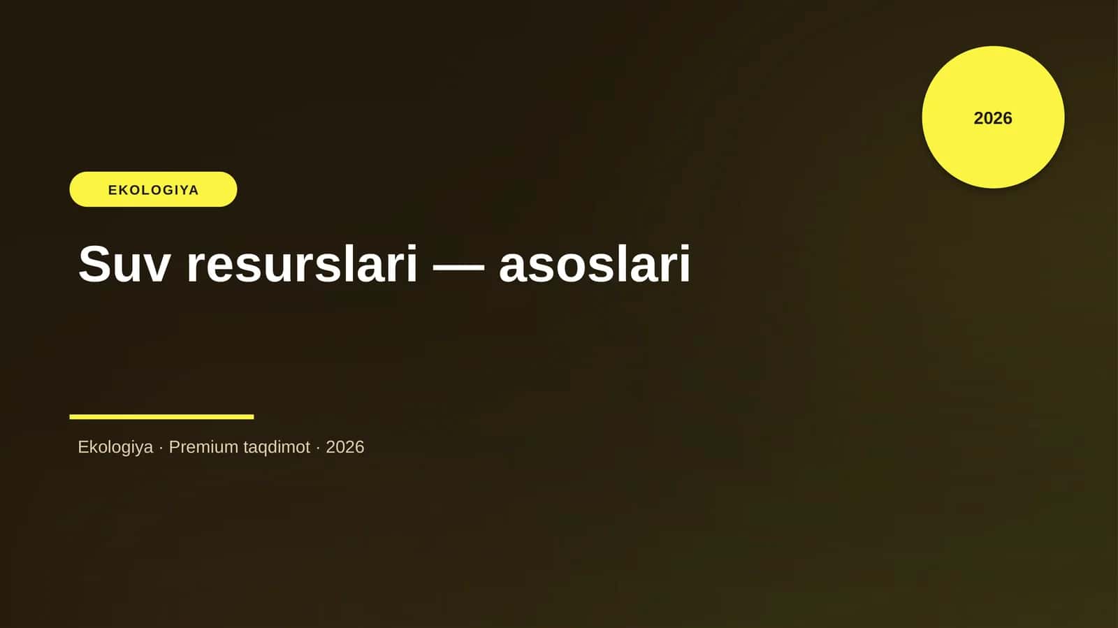Suv resurslari - asoslari 1