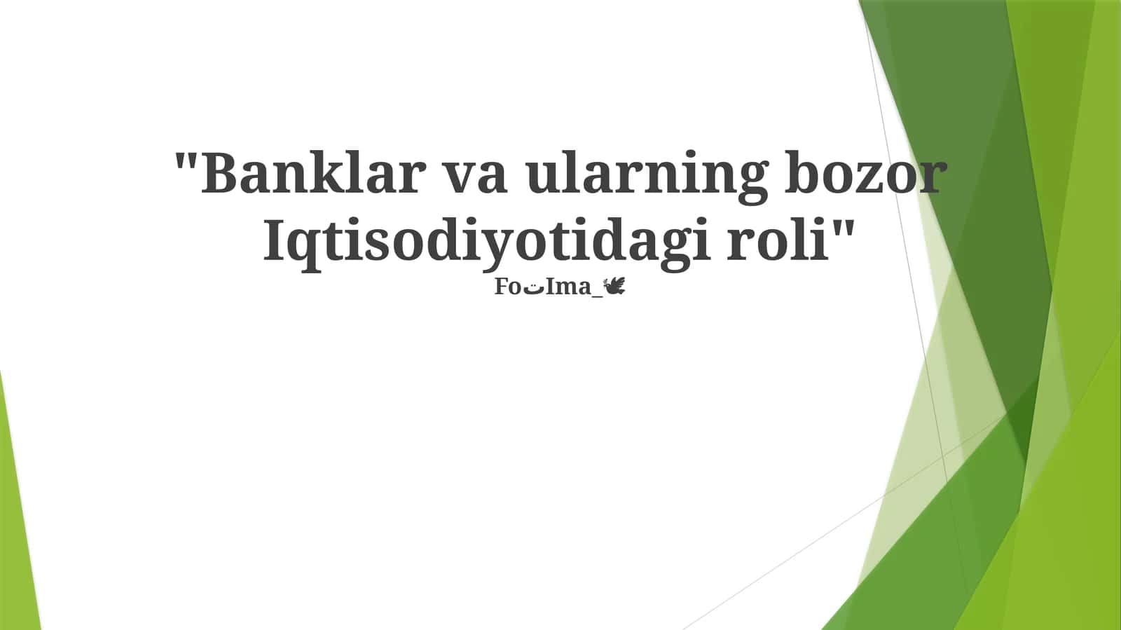 Banklar va ularning bozor Iqtisodiyotidagi roli 1
