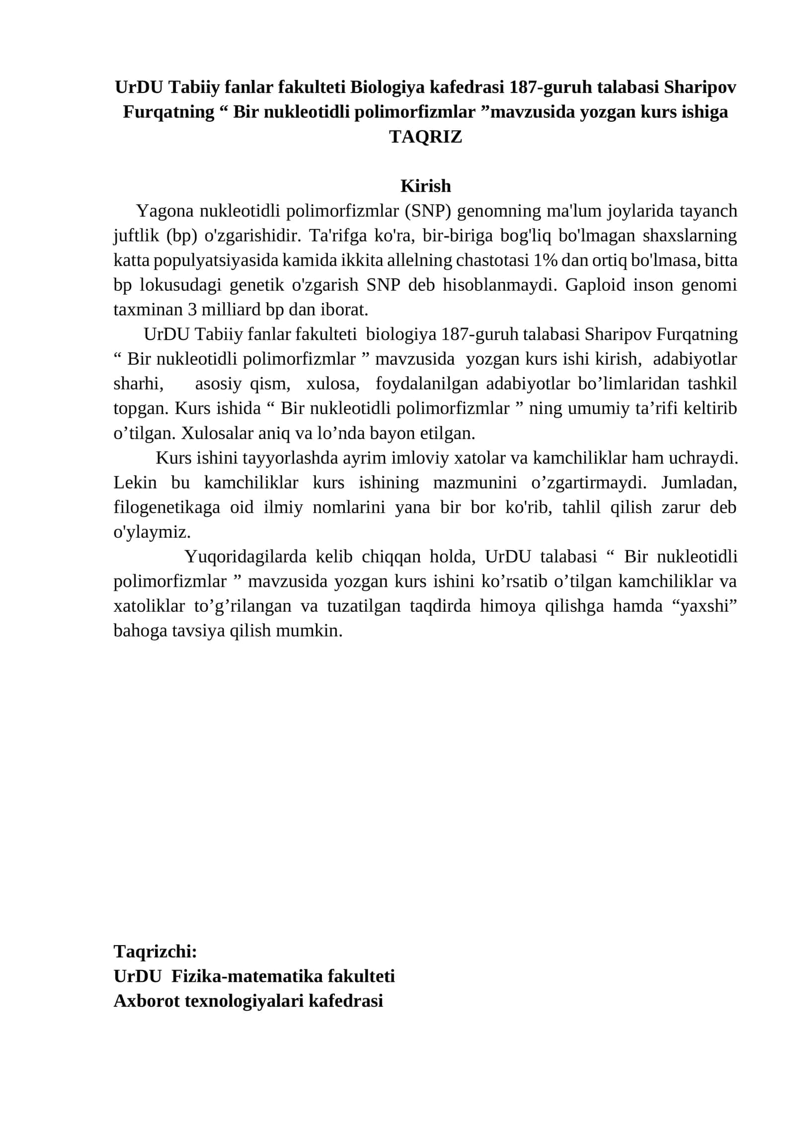 Bir nukleotidli polimorfizmlar 1