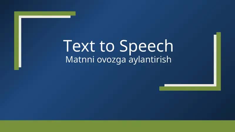 Matnni ovozga aylantirish 1