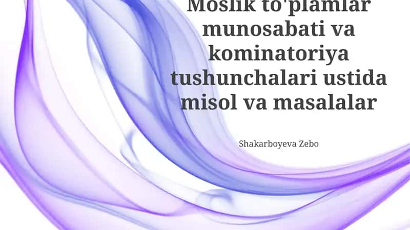 To'plamlar va kombinatorik tushunchalar 1