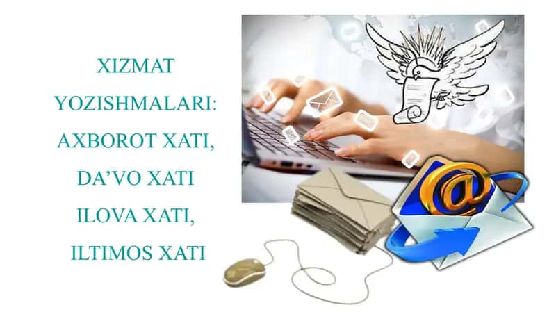 XIZMAT YOZISHMALARI: AXBOROT XATI, DA'VO XATI ILOVA XATI, ILTIMOS XATI 1