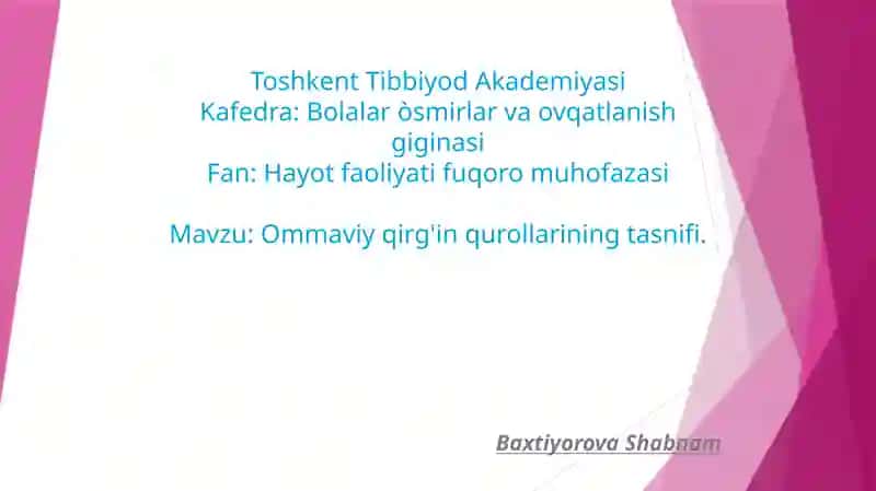 TIBBIY MUASSASALARNI KO’CHIRISH 1