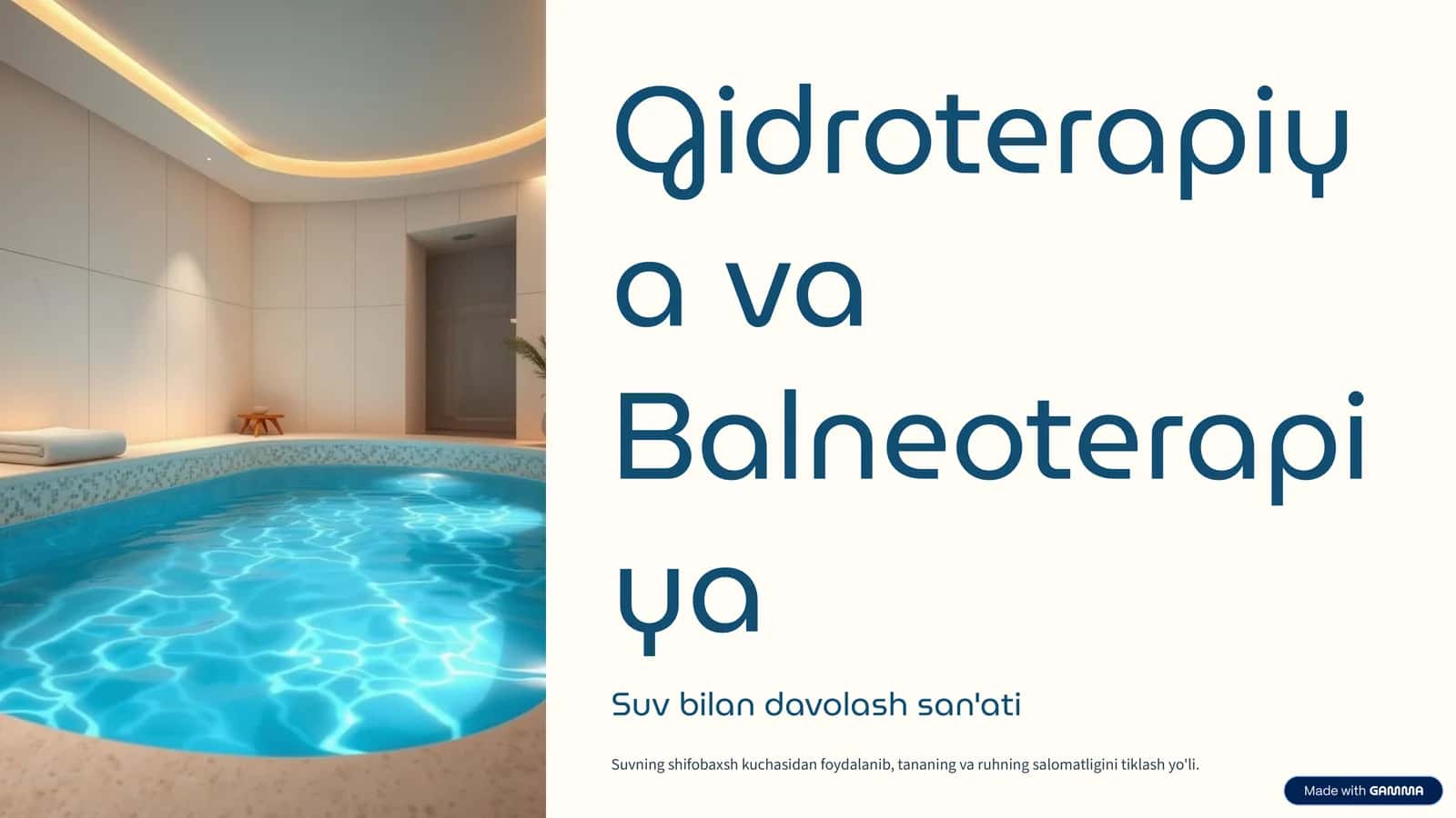 Gidroterapiya va Balneoterapiya 1