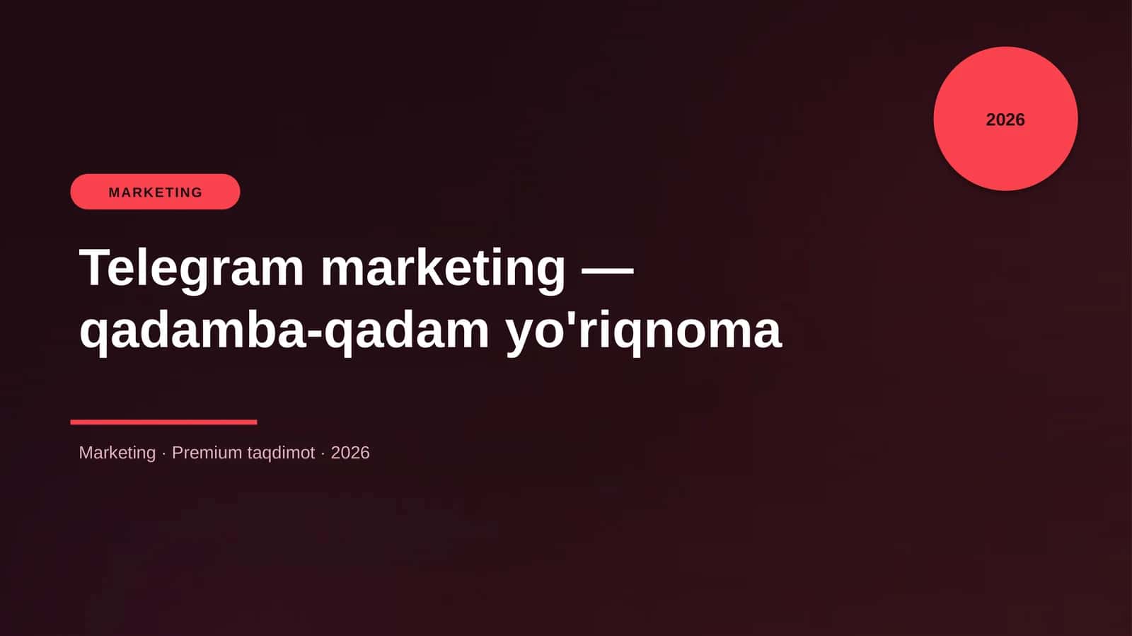 Telegram marketing — qadamba-qadam yo'riqnoma 1