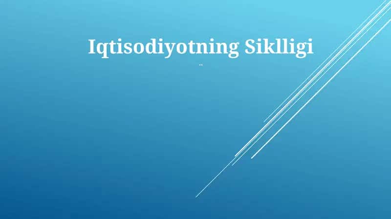 Iqtisodiyotning Siklligi 1