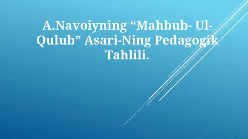 Mahbub- Ul- Qulub Asari-Ning PedagogikTahlili 1