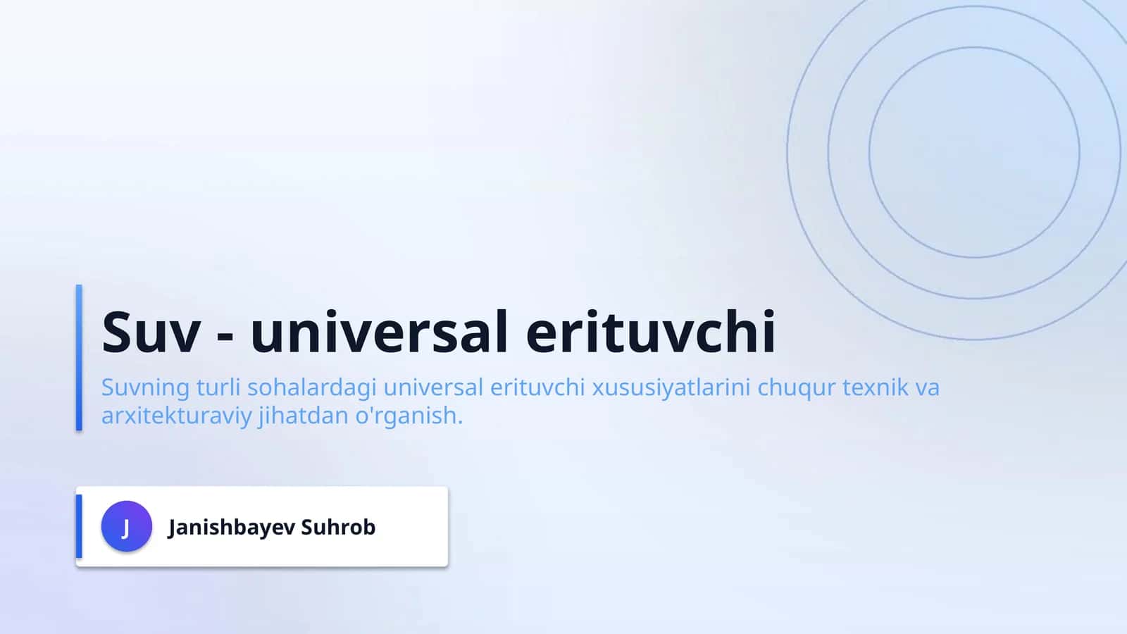 Suv - universal erituvchi 1