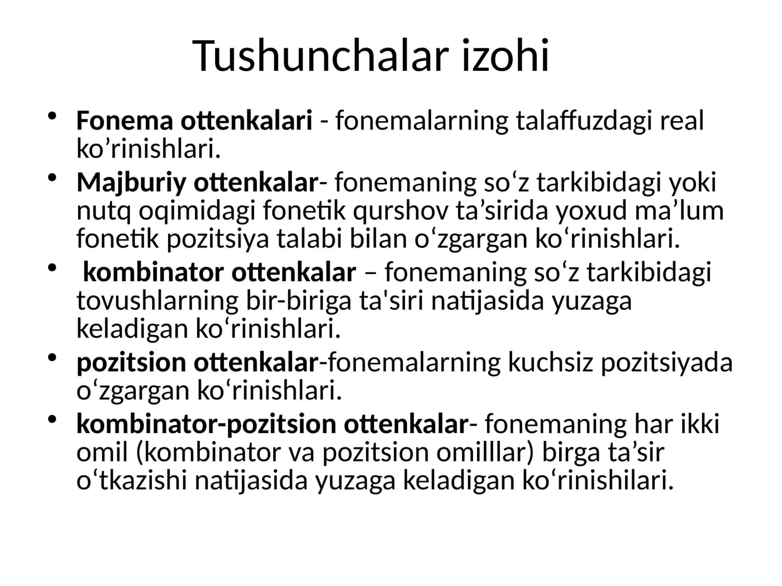 Unli va undosh harflar tavsifi 1