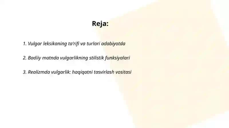 Vulgar leksika va uning badiiy tasvirda tutgan o'rni 2
