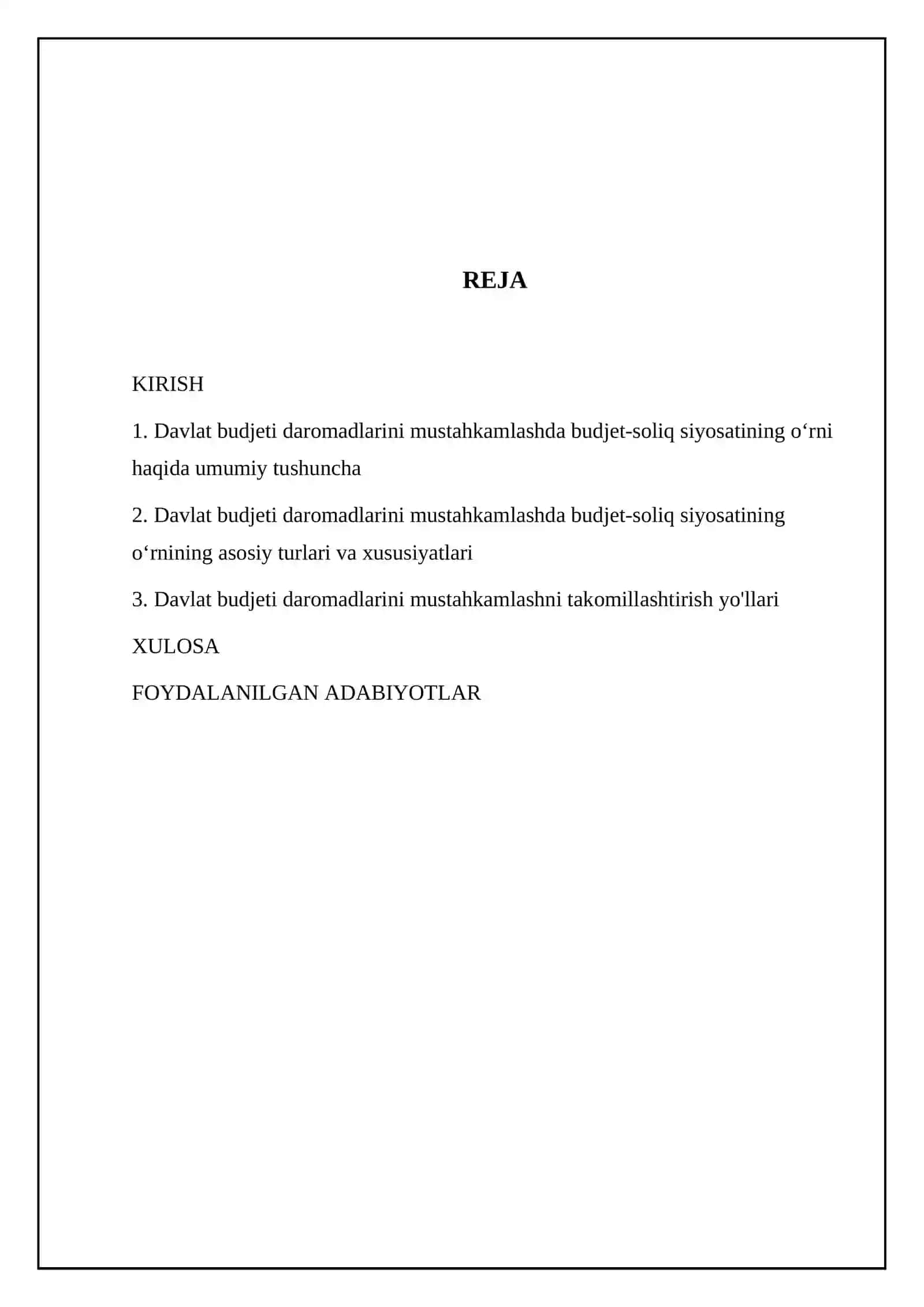 Davlat budjeti daromadlarini mustahkamlashda budjet-soliq siyosatining oʻrni 2