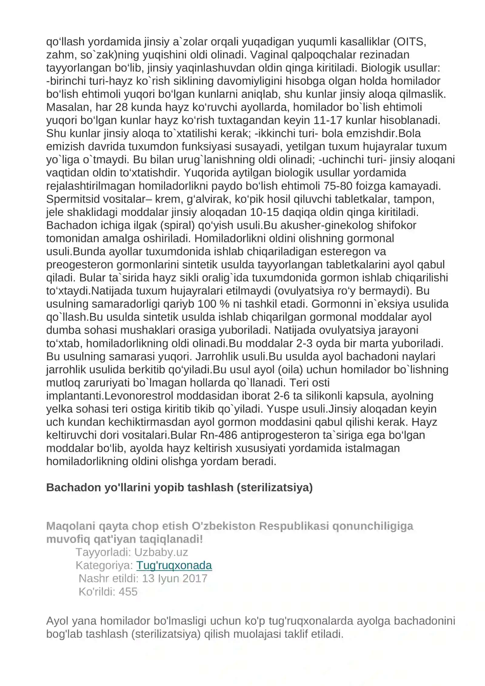 Homiladorlikdan saqlanish 2