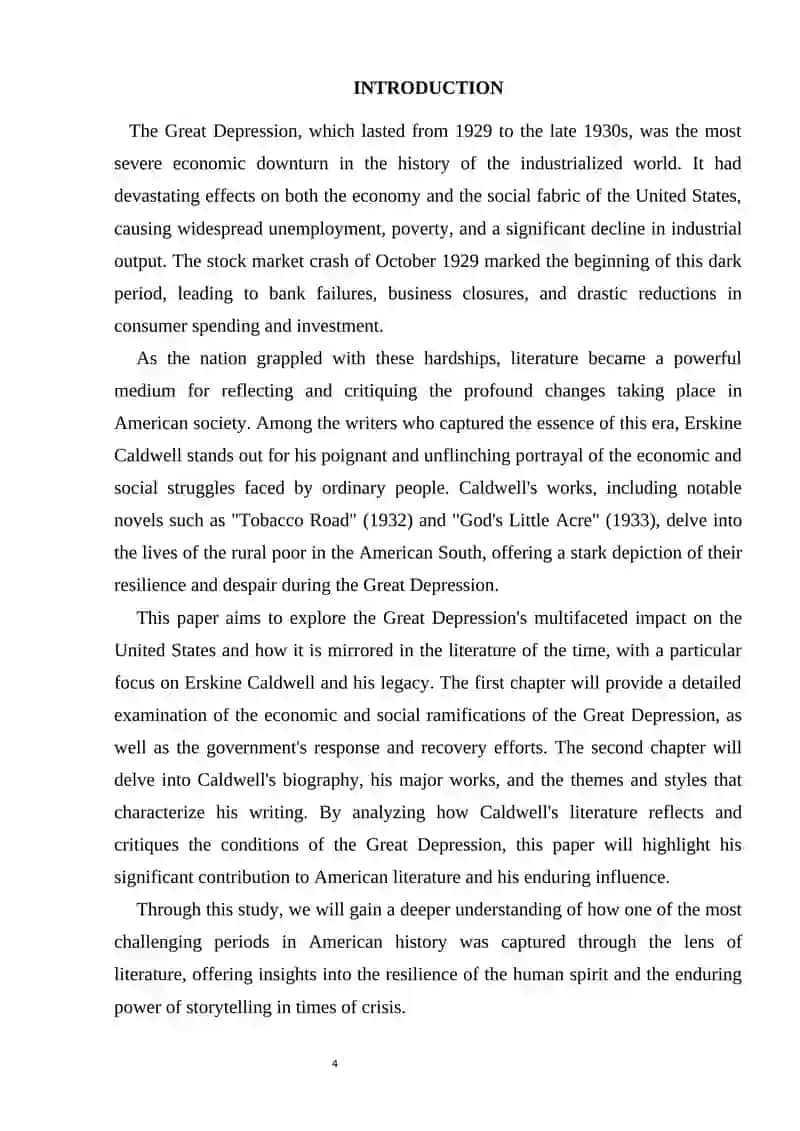 The Great Depression in the USA and its reflection in literature (Erskine Caldwell and his legacy) 2