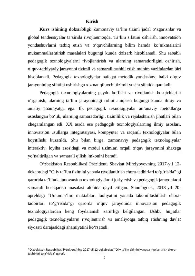 Pedagogik texnologiyalarning paydo boʻlishi va rivojlanish bosqichlari 2
