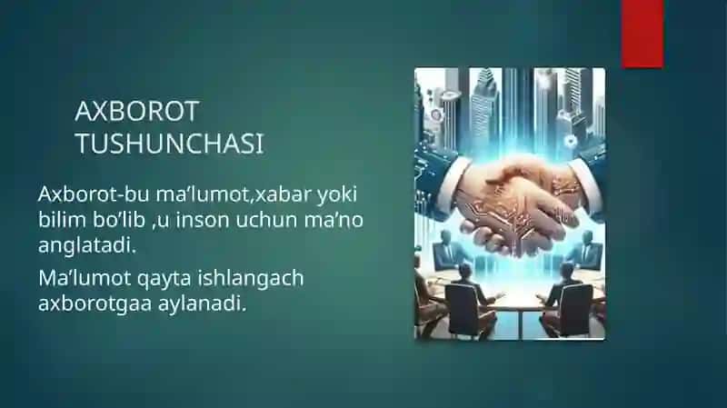 AXBOROT VA UNING TURLARIGA TURLI SOHALARDAN 2
