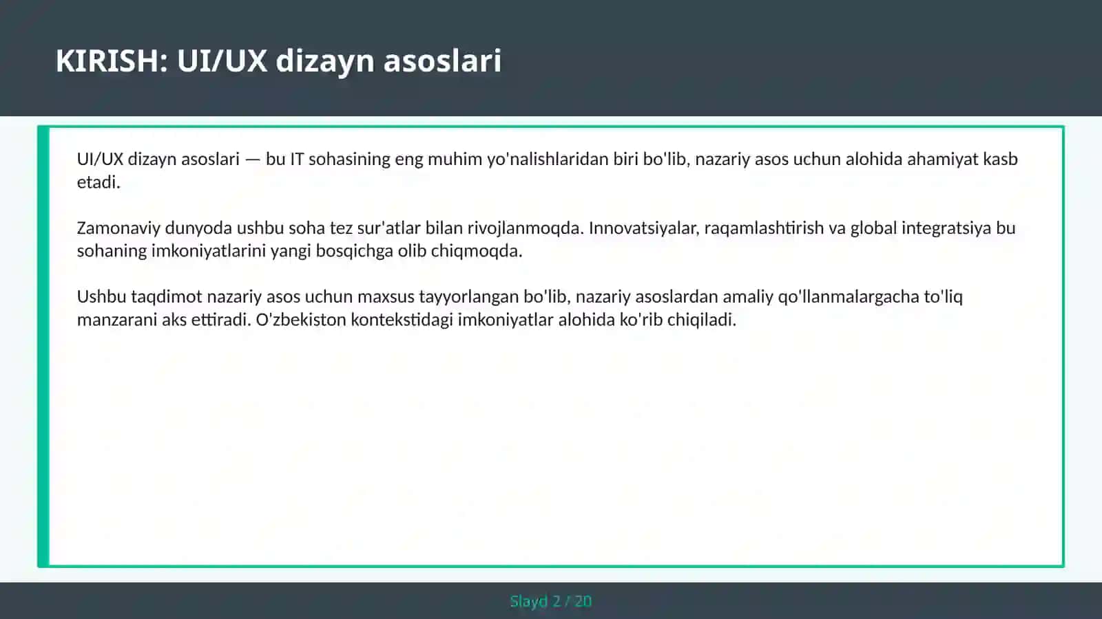 UI/UX DIZAYN ASOSLARI 2