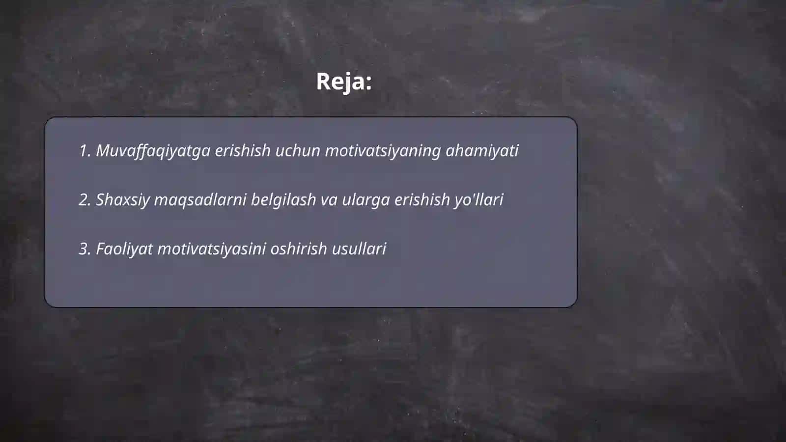 Faoliyat Motivatsiya. Muloqot 2
