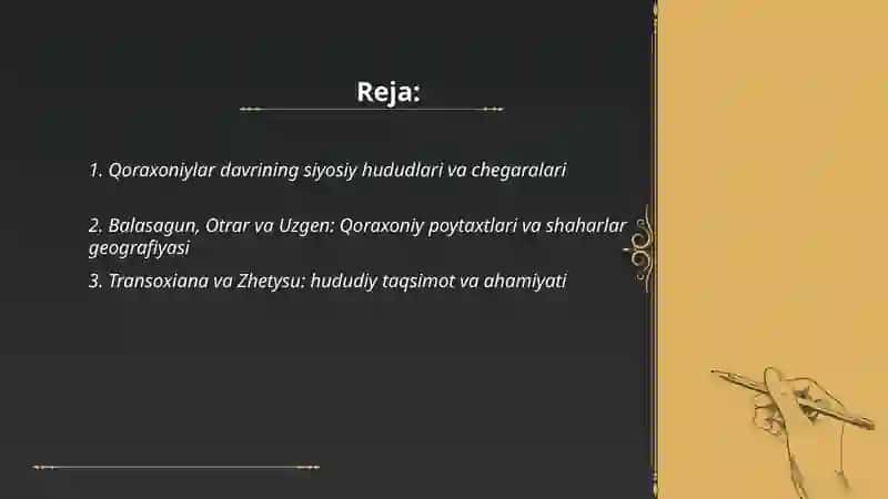 Qoraxoniylar davri tarixiy geografiyasi 2