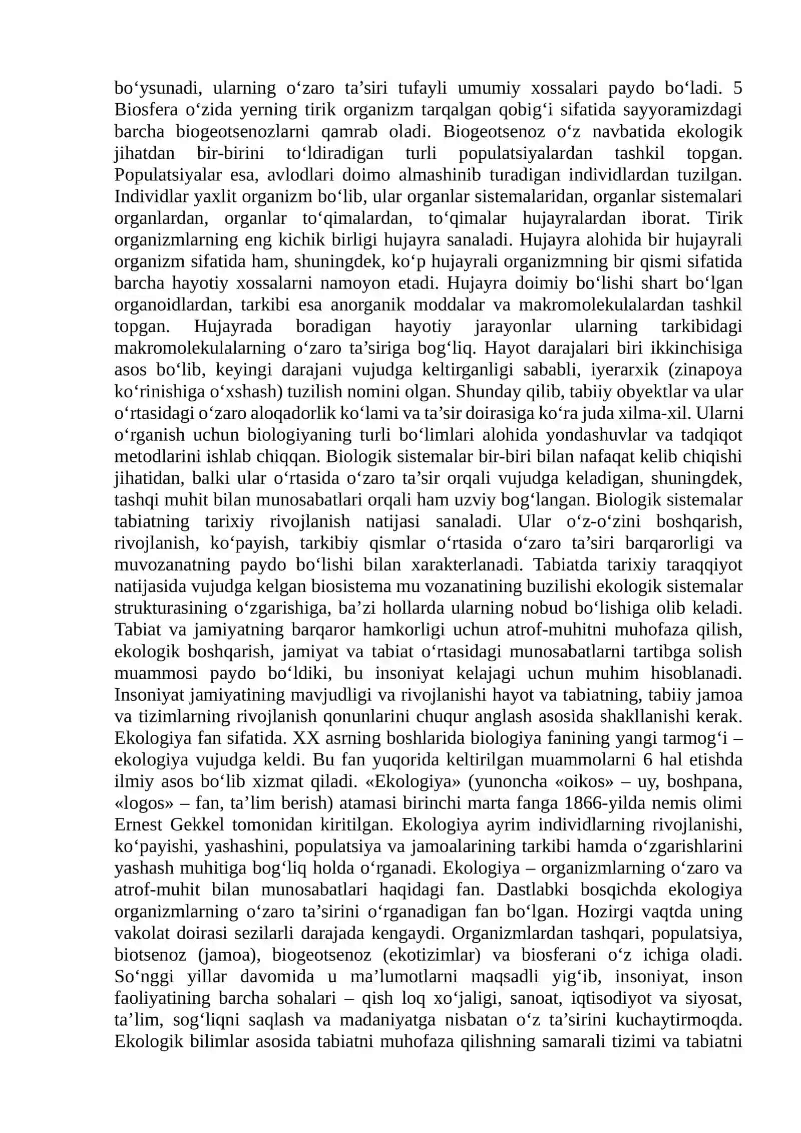 BIOLOGIK TIZIMLAR. EKOLOGIYA – BIOLOGIK TIZIMLAR HAQIDAGI FAN 2