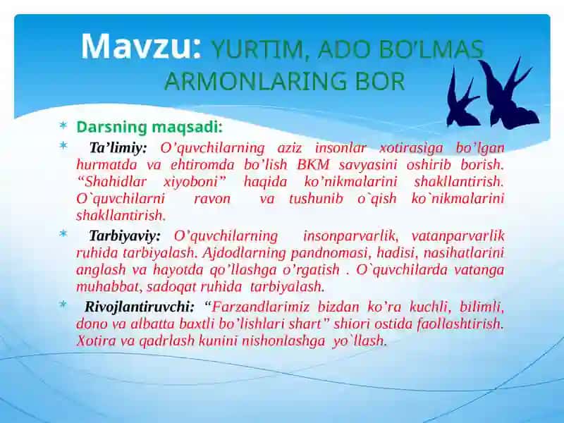 Yurtim, ado boʻlmas armonlaring bor 2