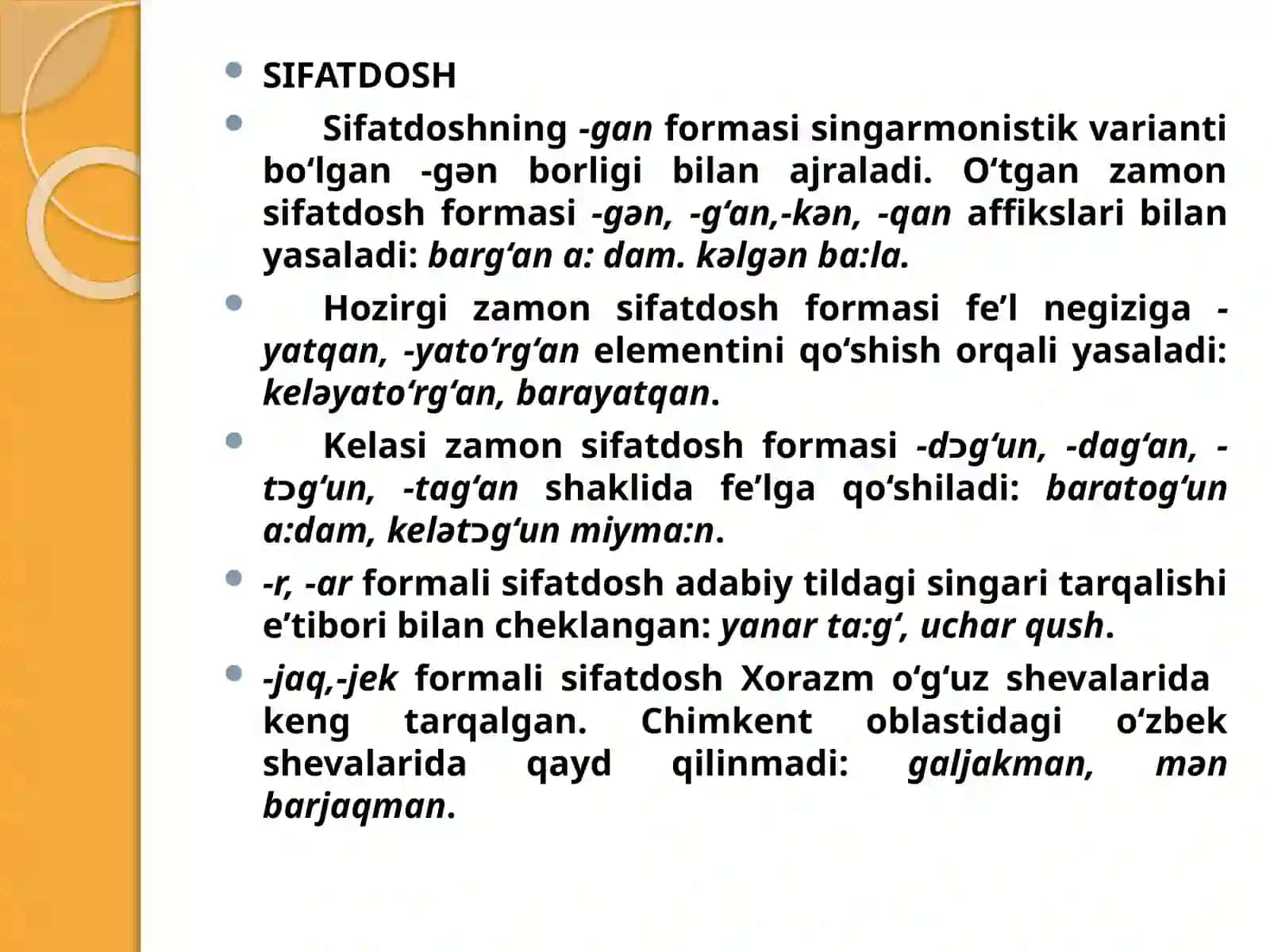 O‘ZBEK SHEVALARI MORFOLOGIYASI VA SO‘Z YASALISHI 2