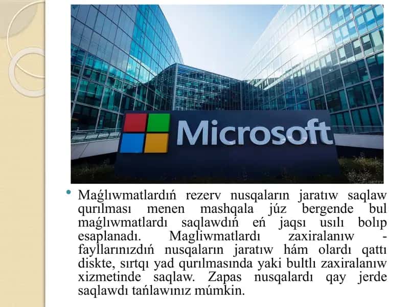 Windows OSda rezerv nusqalar 2