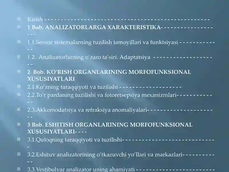 SEZGI A’ZOLARINING MORFOFUNKSIONAL XUSUSIYATLARI 2