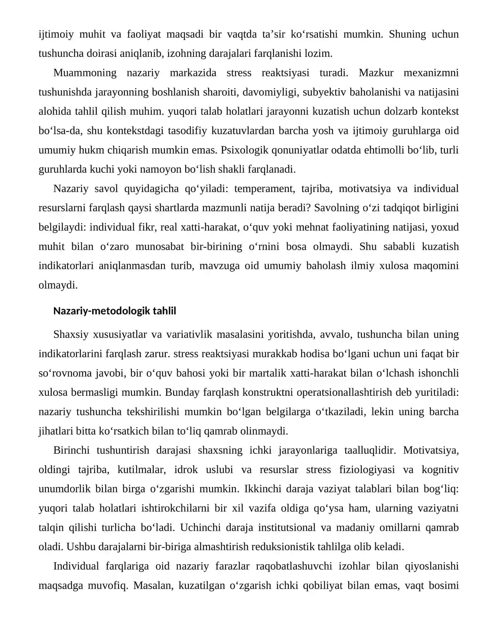STRESS FIZIOLOGIYASI VA KOGNITIV UNUMDORLIKNING INDIVIDUAL FARQLARI 2