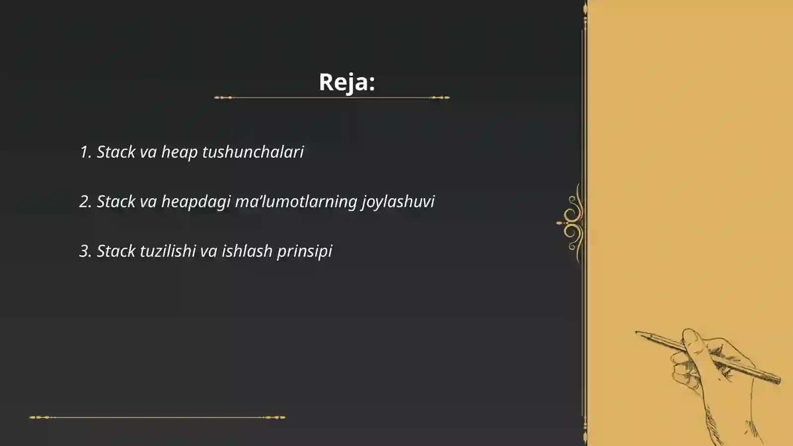 Stack va heap boshqaruvi: Ularning dasturlashdagi ahamiyati 2