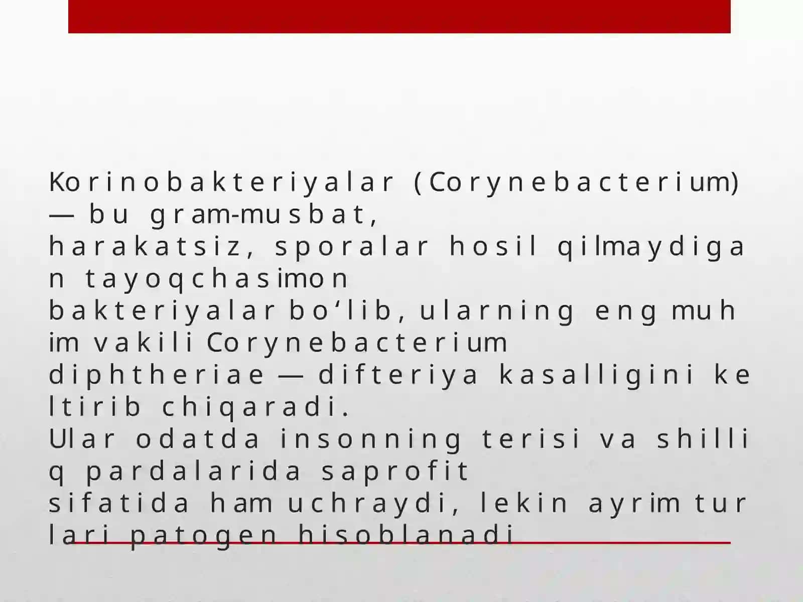 Korenobakteriyalar va Mikobakteriyalarning qo’zg’atuvchilari 2