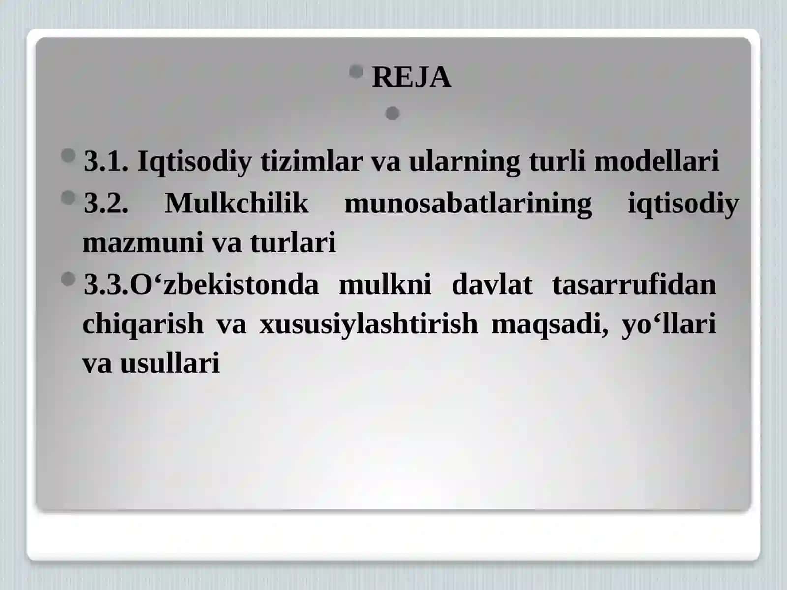 Iqtisodiy tizim modellari 2