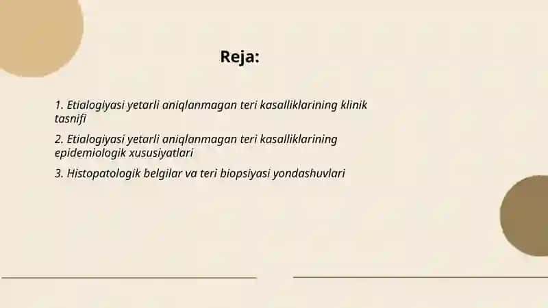 Etialogiyasi yetarli aniqlanmagan teri kasaliklari 2