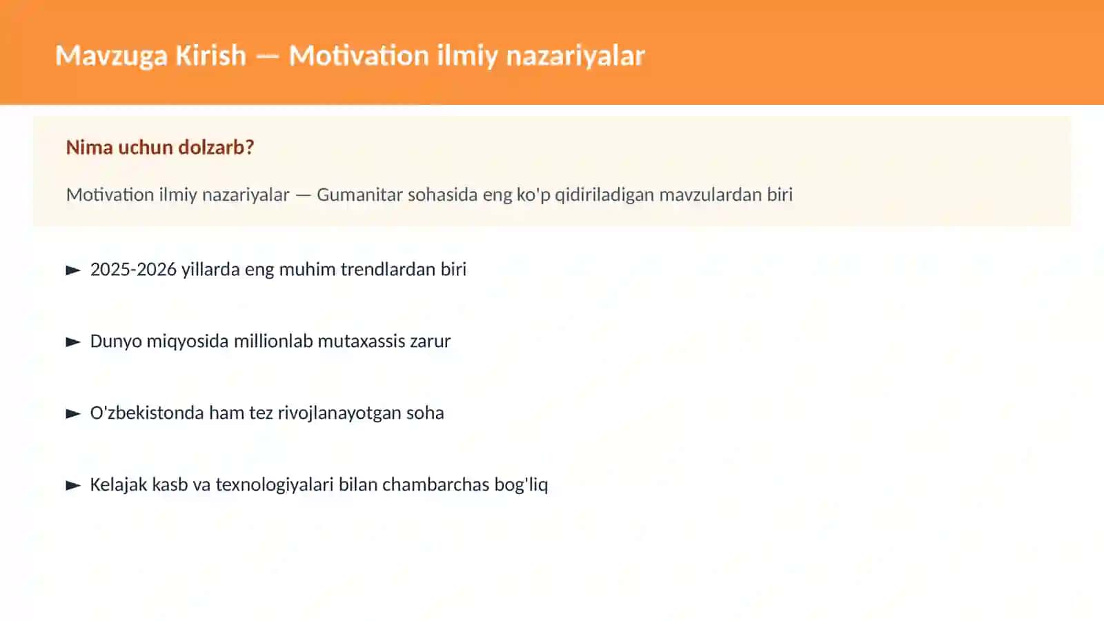 Motivation ilmiy nazariyalar 2