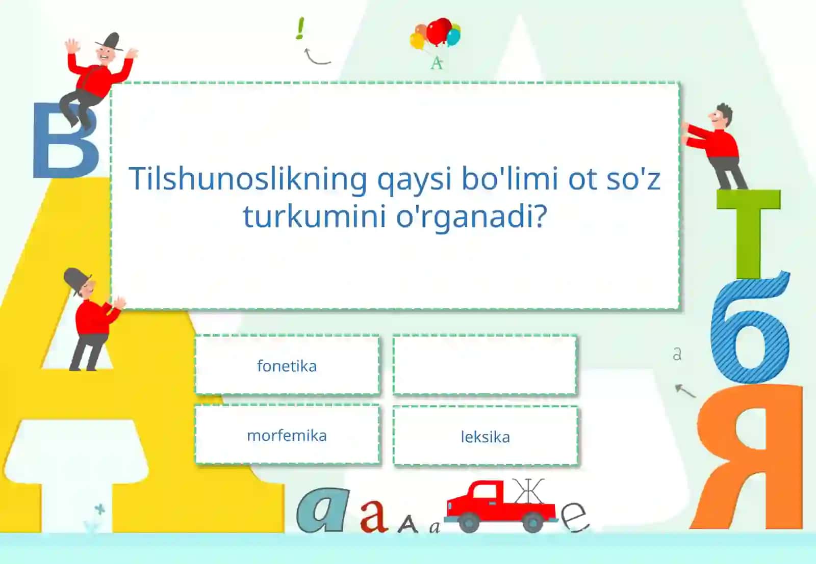 Rus tili - Otlarni mustahkamlash uchun mashqlar 2