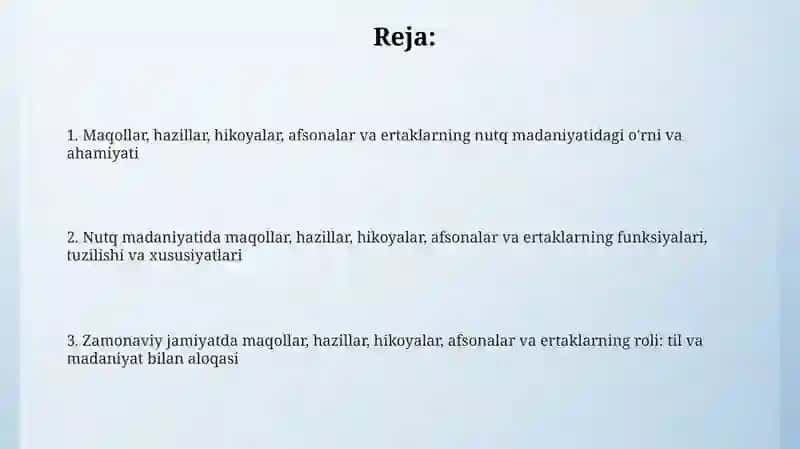 Maqollar, Hazillar, Hikoyalar, Afsonalar va Ertaklarning Nutq Madaniyatidagi O'rni 2