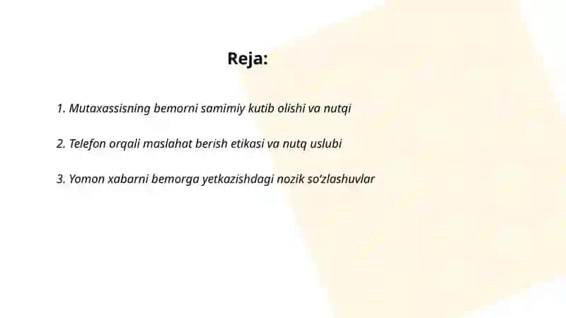 Mutaxassisning odobi va nutqi 2