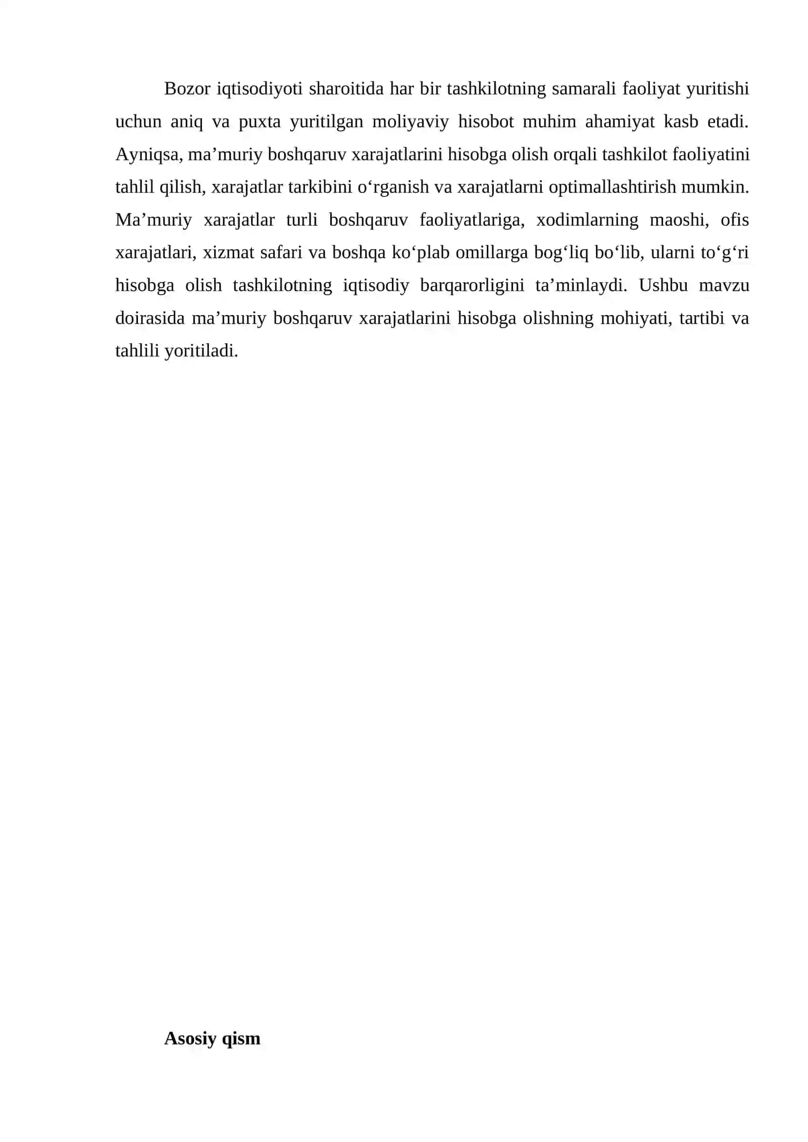 MAʼMURIY BOSHQARUV XARAJATLARINI HISOBGA OLISH 2