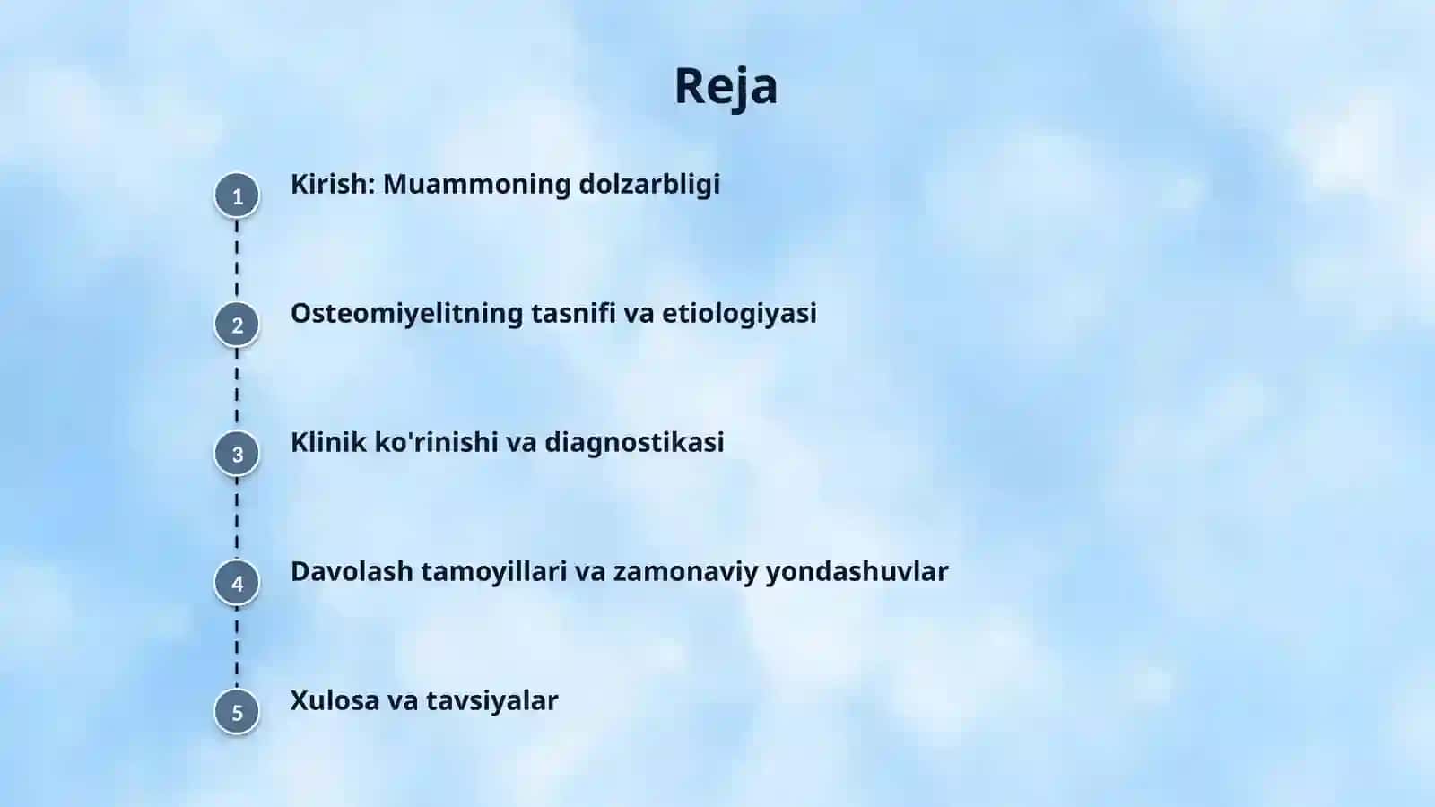 Yuz jag’ sohasi yallig’lanish kasalliklarini antibakterial davolash.jag’larni o’tkir o’tkir osti Va surinkali odontagen osteomiyelitlari 2