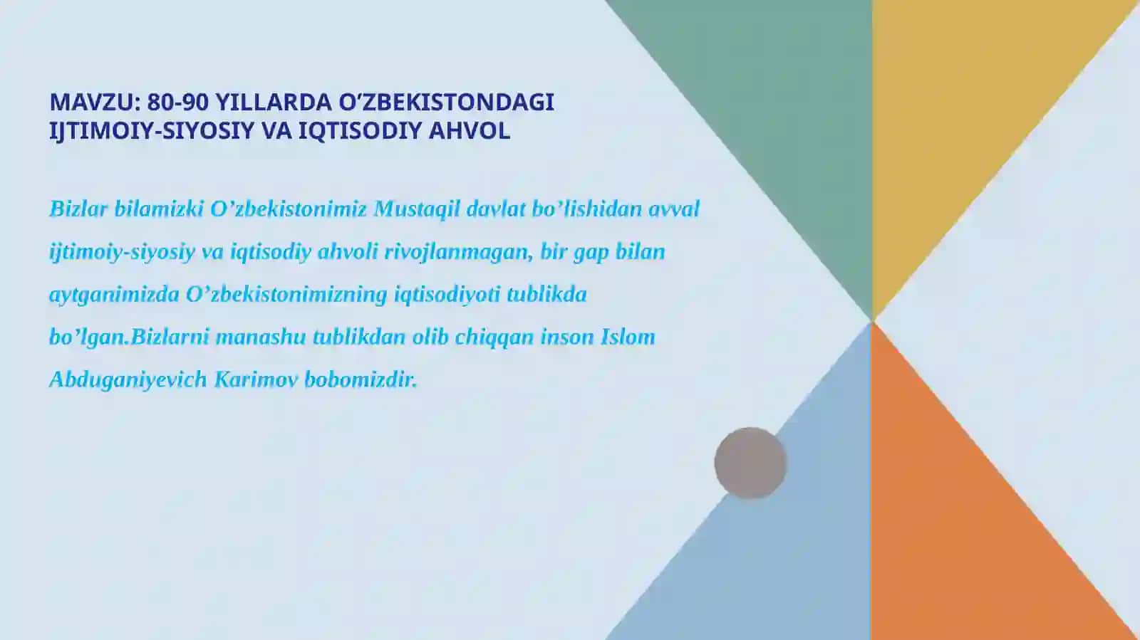 80-90 yillarda o’zbekistondagi ijtimoiy-siyosiy va iqtisodiy ahvol 2