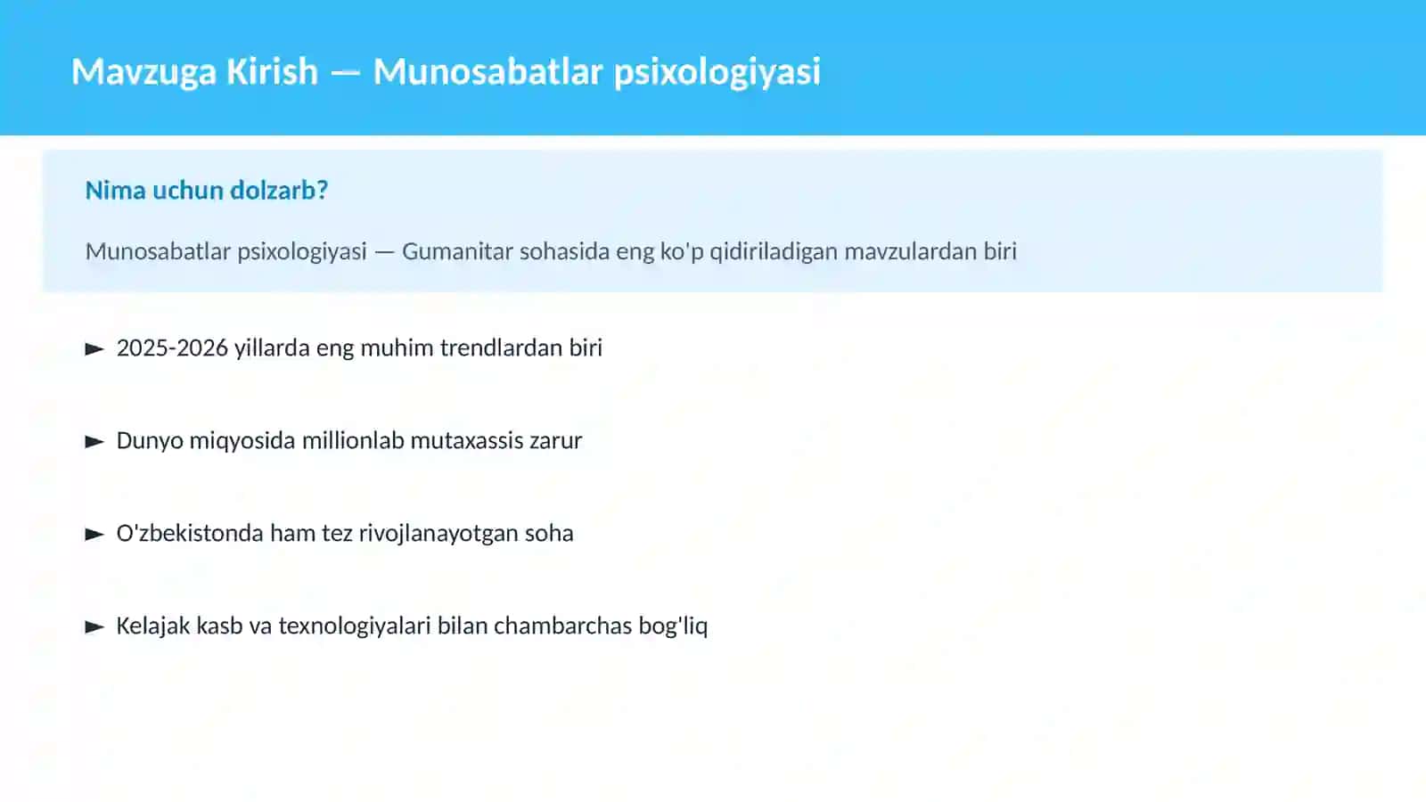 Munosabatlar psixologiyasi 2