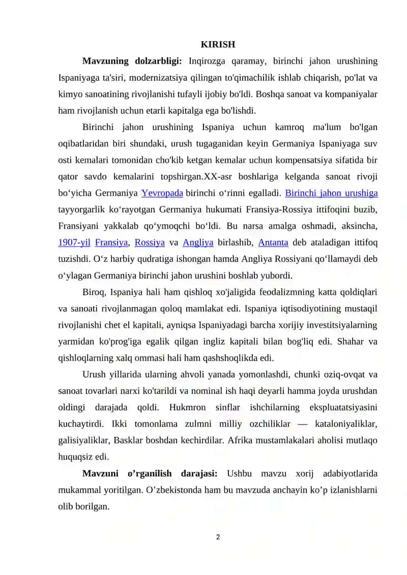 Ispaniya 1-jahon urushi... 2